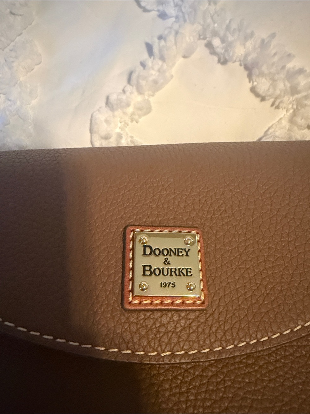 Dooney & Bourke Tan/Brown Pebbled Leather Crossbody with Credit Card Wallet - Picture 2 of 16